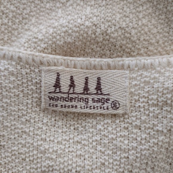 Vintage Y2K Wandering Sage Eco Friendly Cream Duster Cardigan Sweater - Picture 9 of 11